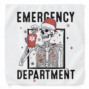 Emergency Department Skeleton Nursing Coffee Lover Bandana
