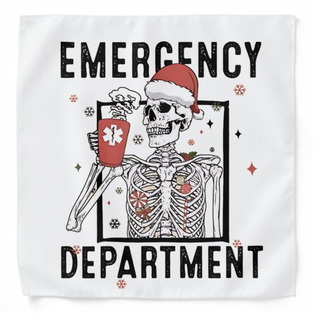 Emergency Department Skeleton Nursing Coffee Lover Bandana (Front)