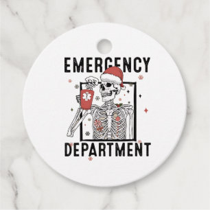 Emergency Department Skeleton Nursing Coffee Lover Favor Tags