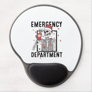 Emergency Department Skeleton Nursing Coffee Lover Gel Mouse Pad