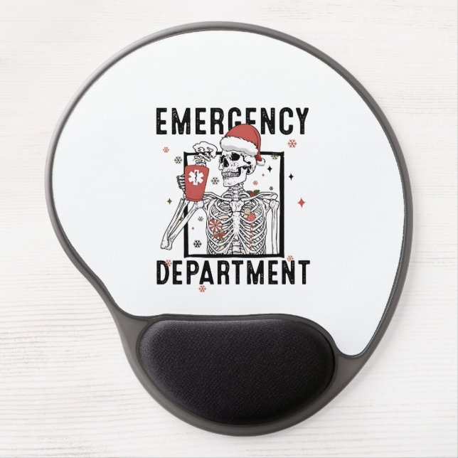 Emergency Department Skeleton Nursing Coffee Lover Gel Mouse Pad (Front)