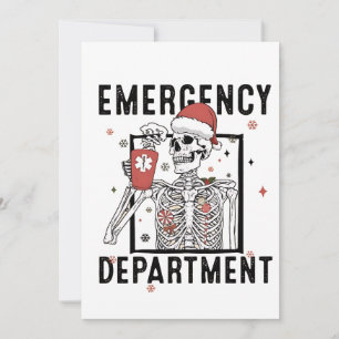 Emergency Department Skeleton Nursing Coffee Lover Holiday Card