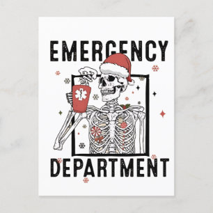 Emergency Department Skeleton Nursing Coffee Lover Invitation Postcard