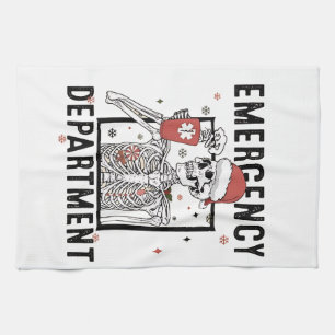 Emergency Department Skeleton Nursing Coffee Lover Kitchen Towel