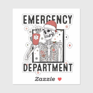 Emergency Department Skeleton Nursing Coffee Lover Sticker