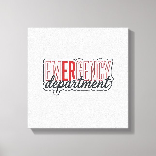 Emergency Department Typography Shirt Design_1 Canvas Print (Front)