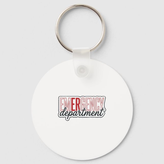Emergency Department Typography Shirt Design_1 Keychain (Front)