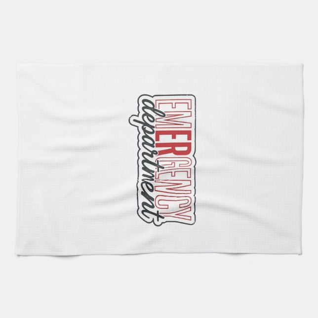 Emergency Department Typography Shirt Design_1 Kitchen Towel (Horizontal)