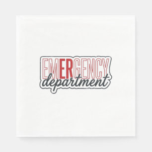 Emergency Department Typography Shirt Design_1 Napkins