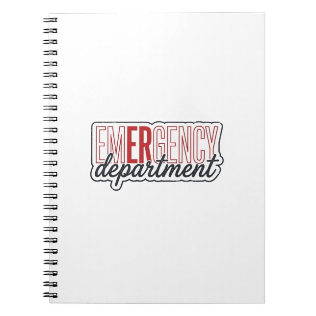 Emergency Department Typography Shirt Design_1 Notebook (Front)