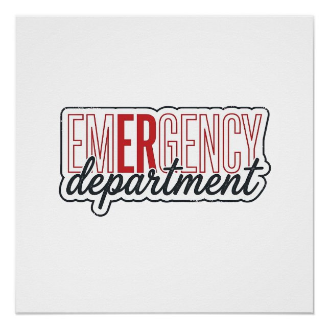 Emergency Department Typography Shirt Design_1 Poster (Front)