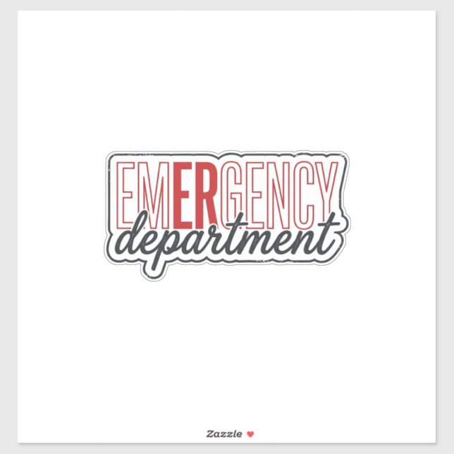 Emergency Department Typography Shirt Design_1 Sticker (Sheet)