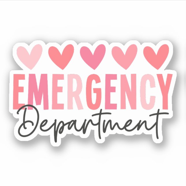 Emergency Department Valentines Day ER Nurse Sticker (Front)