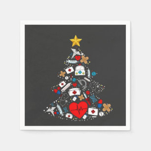 Emergency Department Xmas Tree Nurse Napkins