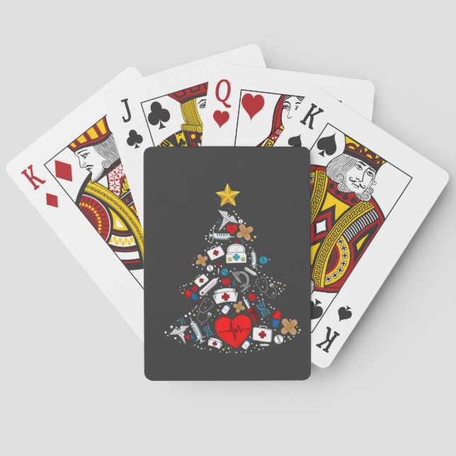 Emergency Department Xmas Tree Nurse Poker Cards (Back)
