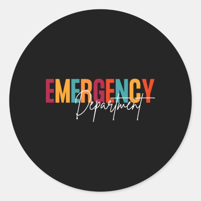 Emergency Dept Room Er Nurse Nursing Classic Round Sticker (Front)