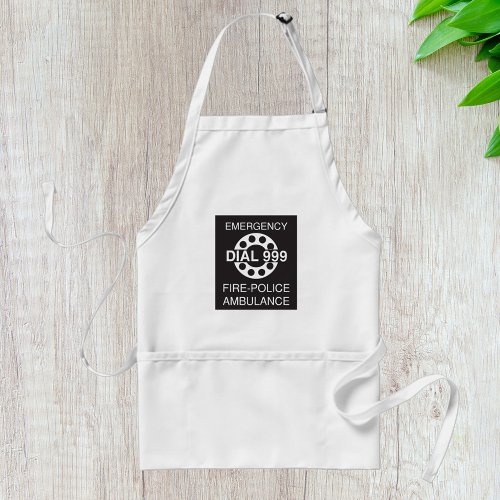 Emergency Dial 999 Adult Apron