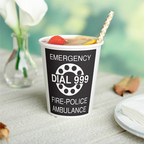 Emergency Dial 999 Paper Cups