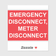 Emergency Disconnect, Meter Disconnect Label