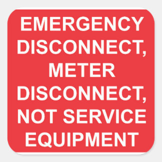 Emergency Disconnect Meter Disconnect Label