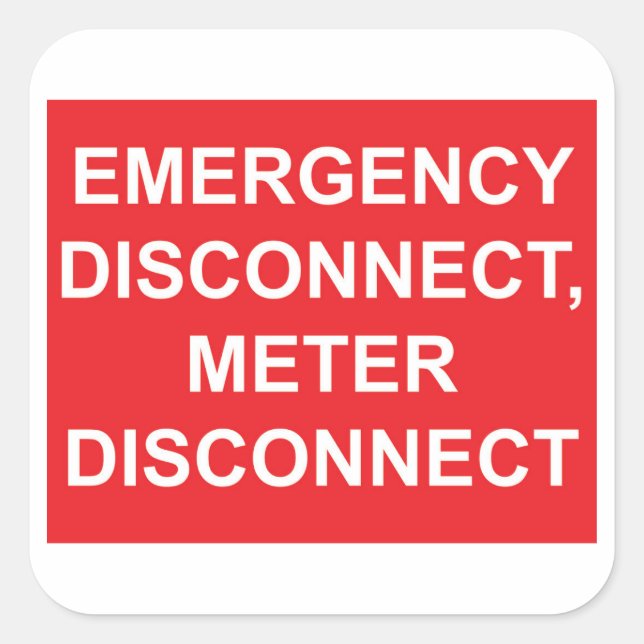 Emergency Disconnect Meter Disconnect Sticker (Front)