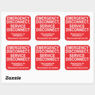Emergency Disconnect Service Disconnect Label