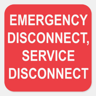 Emergency Disconnect, Service Disconnect Labels