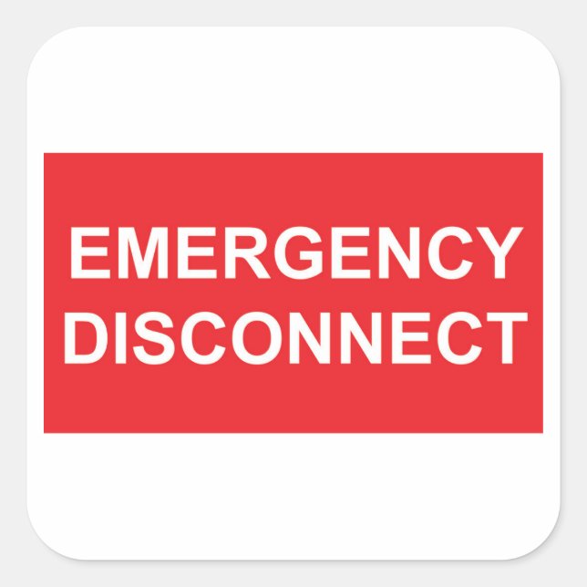 Emergency Disconnect Sticker Sheet (Front)