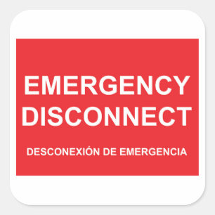 Emergency Disconnect Sticker With Spanish Subtitle