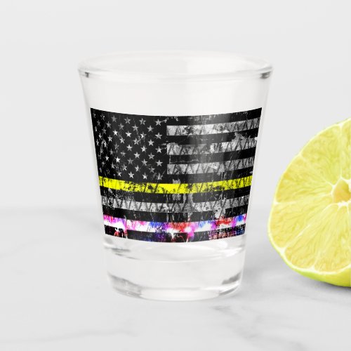 Emergency Dispatcher Police Lights Shot Glass