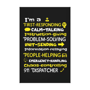 Emergency Dispatcher - Thin Yellow Line Dispatcher Canvas Print