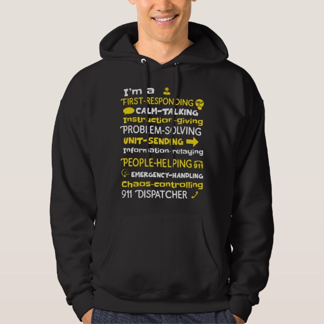 Emergency Dispatcher - Thin Yellow Line Dispatcher Hoodie (Front)