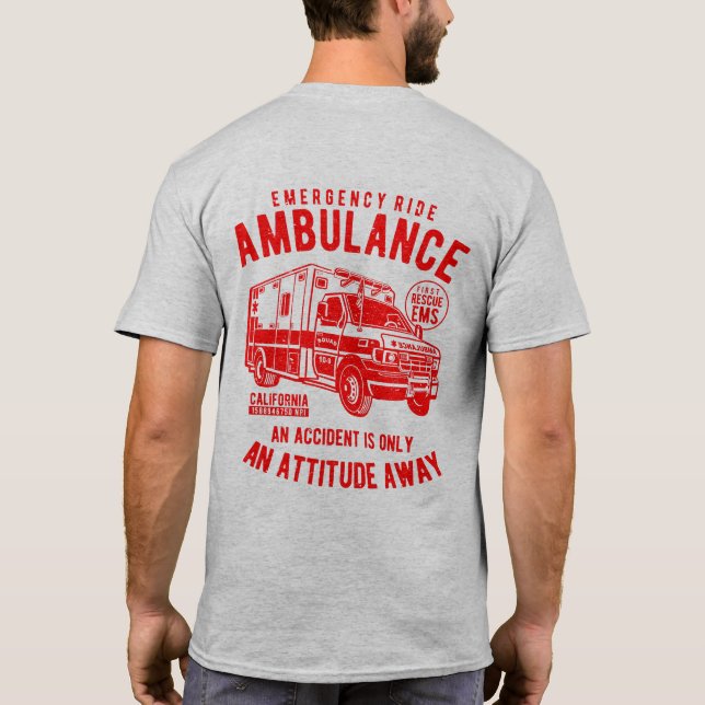 Emergency EMS Ambulance Rescuer T-Shirt (Back)