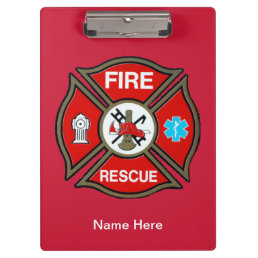 Emergency EMT Fire Rescue Acrylic Clipboard