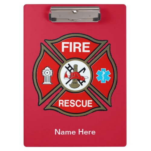 Emergency EMT Fire Rescue Acrylic Clipboard