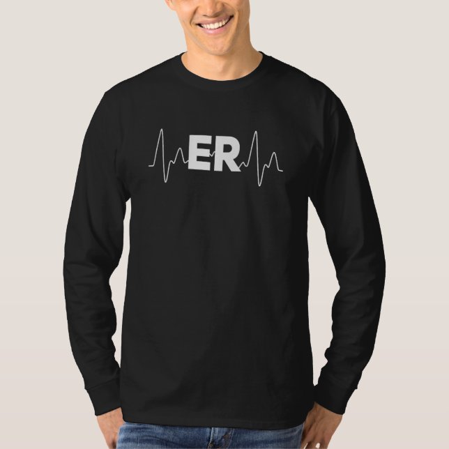 Emergency Er Heartbeat First Responder Medical Wor T-Shirt (Front)