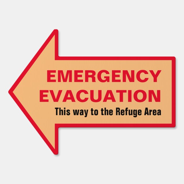 Emergency Evacuation Fire Drill Directional Sign (Front)