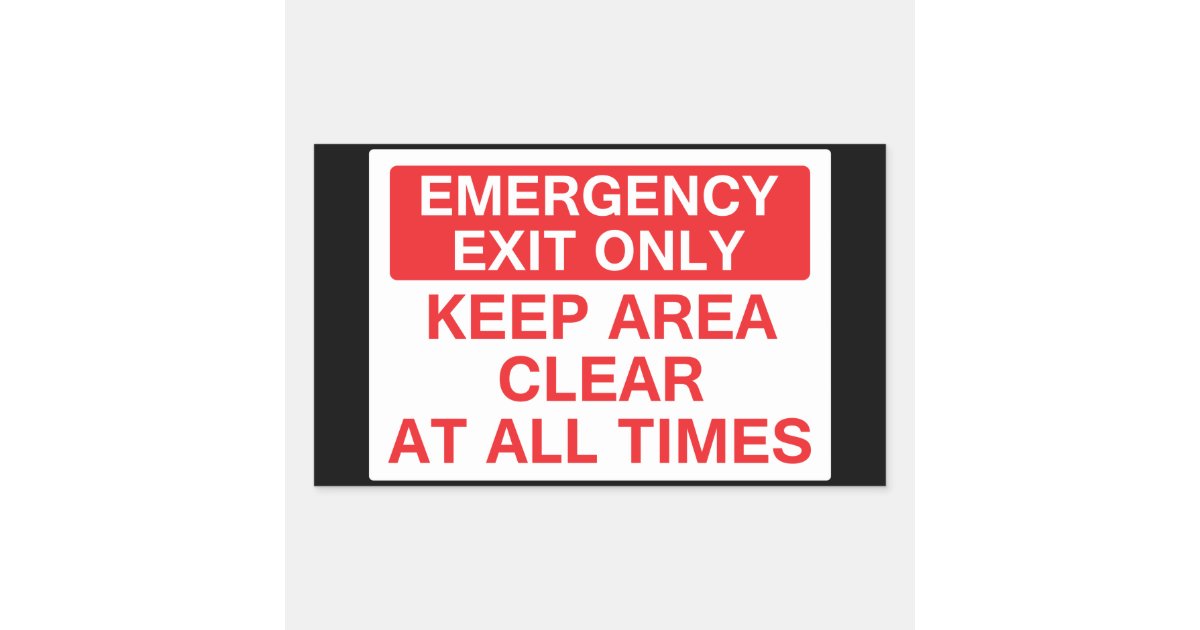 Emergency Exit Only Rectangular Sticker