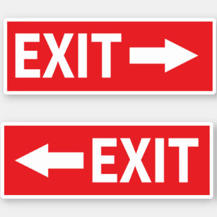 Emergency Exit Sign Both Direction Sticker