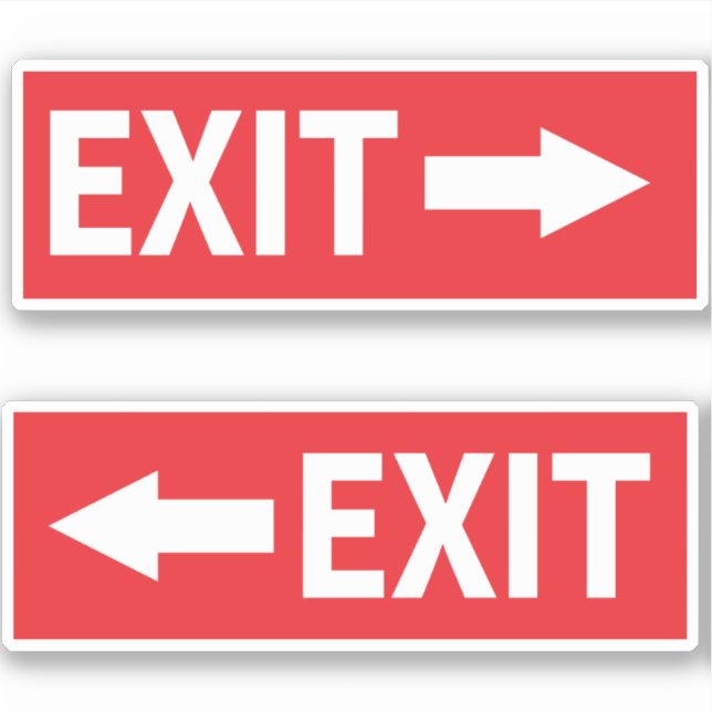 Emergency Exit Sign Both Direction Sticker (Front)