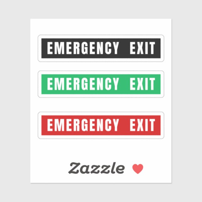 Emergency Exit Sticker (Sheet)