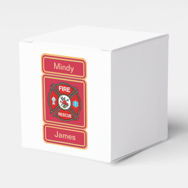 Emergency Fire Rescue EMT Wedding Favor Box (Front Side)