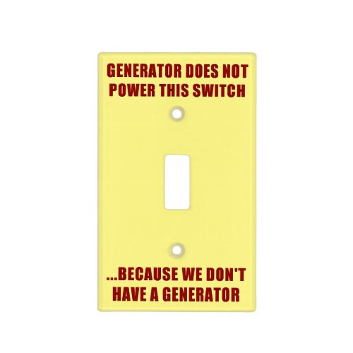 Emergency Generator Instructions Light Switch Cove