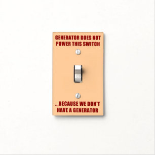 Emergency Generator Instructions Light Switch Cover