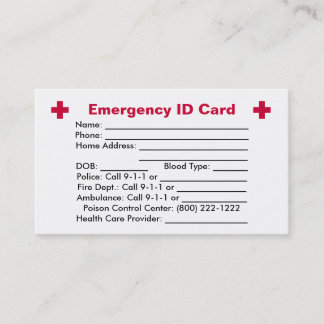 Emergency ID Card