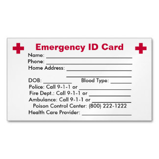 Emergency ID Card Magnet