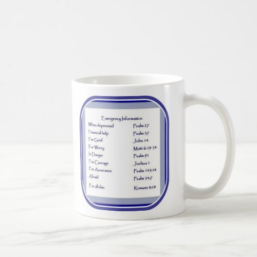 Emergency List of Scriptures Inspirational Coffee Mug