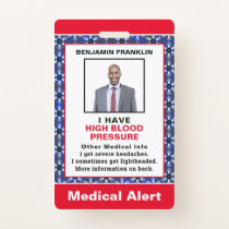 Emergency Medical Alert Photo Id Identification  Badge