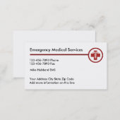 Emergency Medical Business Card (Front/Back)