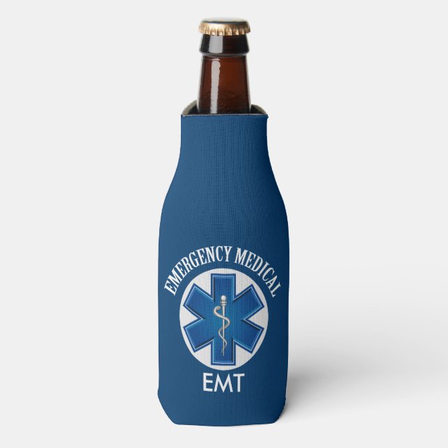 Emergency Medical EMT EMS Bottle Cooler (Bottle Front)
